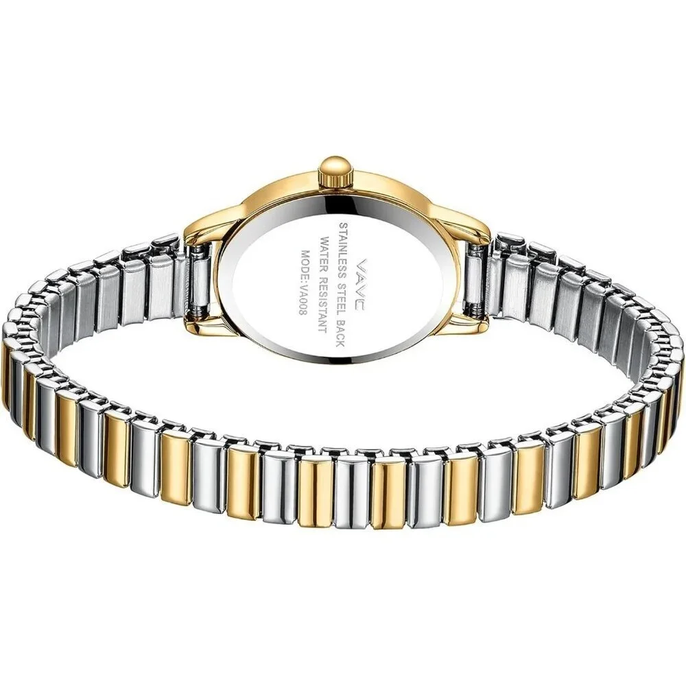 Women's Watch with Stainless Steel Expansion Band Oval Case Roman Dial Elegant